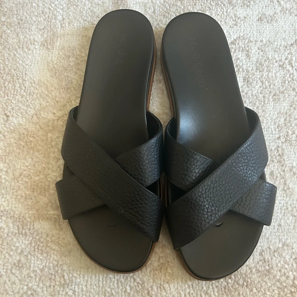 M. Gemi Black Crossover Sandal - Size 39